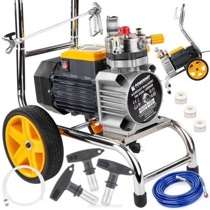 Agregat malarski pistolet hydrodynamiczny 1500W wąż 15m 225bar 3xdysza