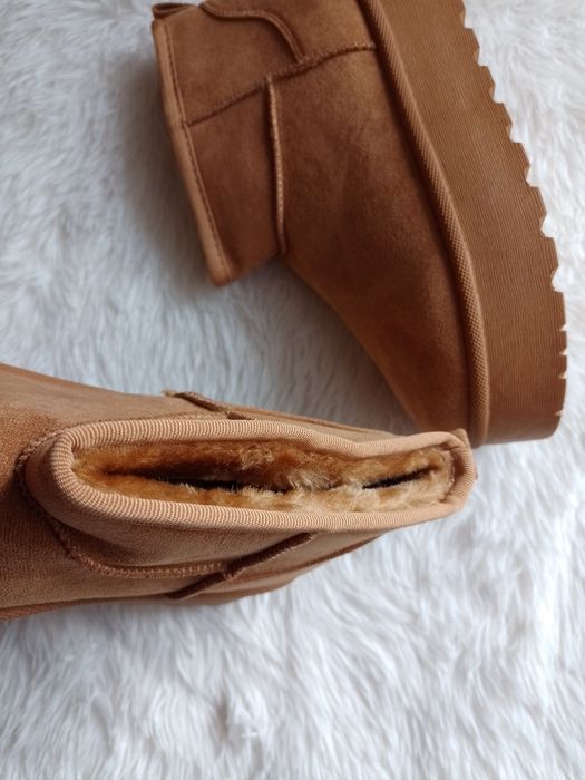 Carmelowe śniegowce damskie ocieplane rozmiar 39 hit