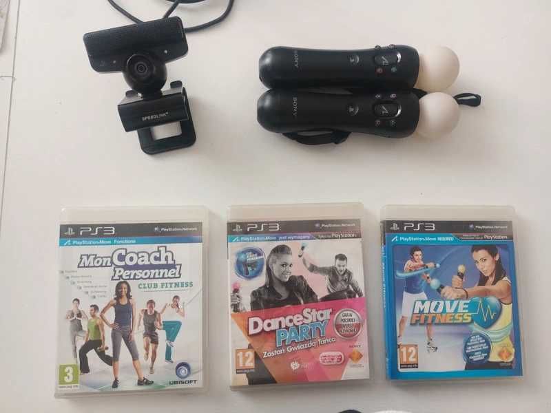 2x kontrolery PlayStation Move + kamera PS3 + 3 gry gratis