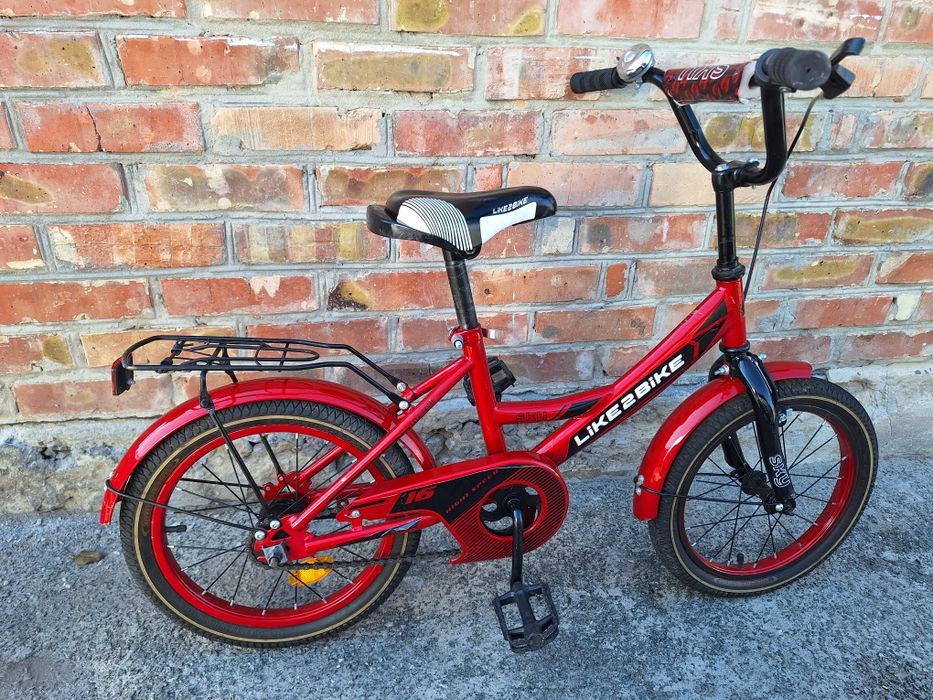 Дитячий велосипед Like2bike Sky 16 дюймів з багажником (Червоний)