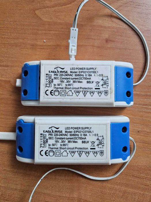 Zasilacz LED Driver Eaglerise 700mA 21W – EIP021C0700L1 – 2 sztuki