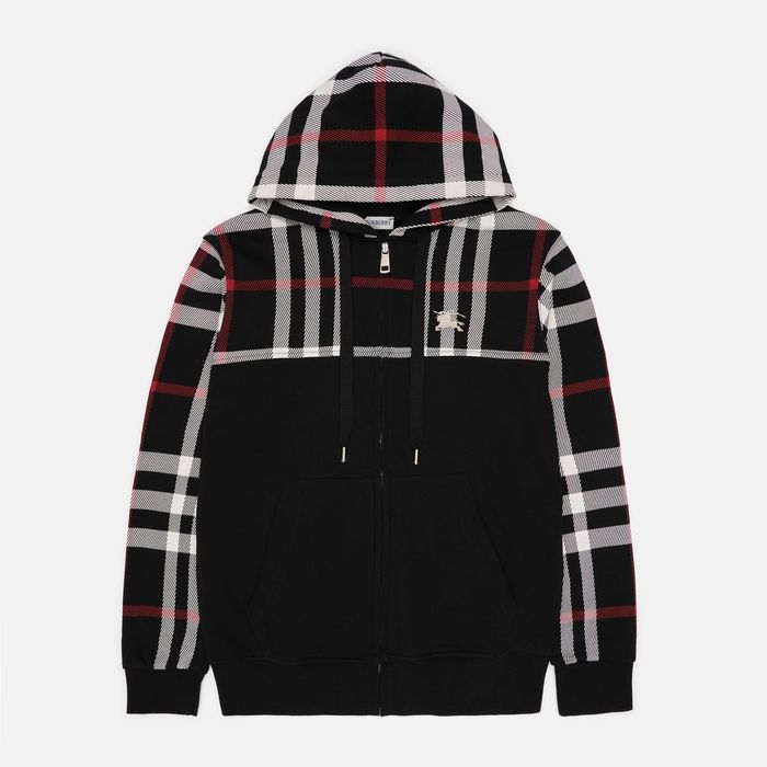 Чоловіча Кофта Зіп-Худі Burberry Zip-Hoodi Чорний зіпка барбері, зипка барбери, зип барбери, зипка в клеточку
