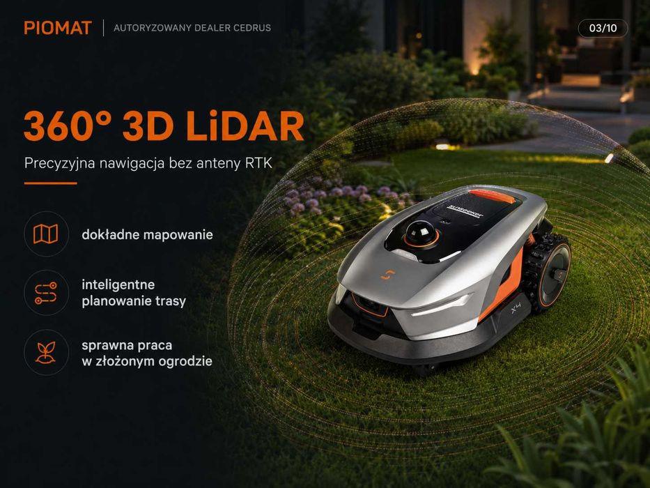 Cedrus Sunseeker X4 LiDAR bez kabla Vision AI do 1200 m2