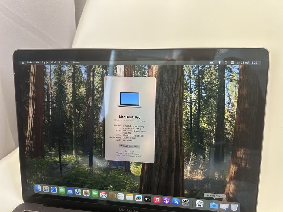 Apple MacBook Pro A1989 i5 16GB 512SSD BEZ BLOKAD TouchBar