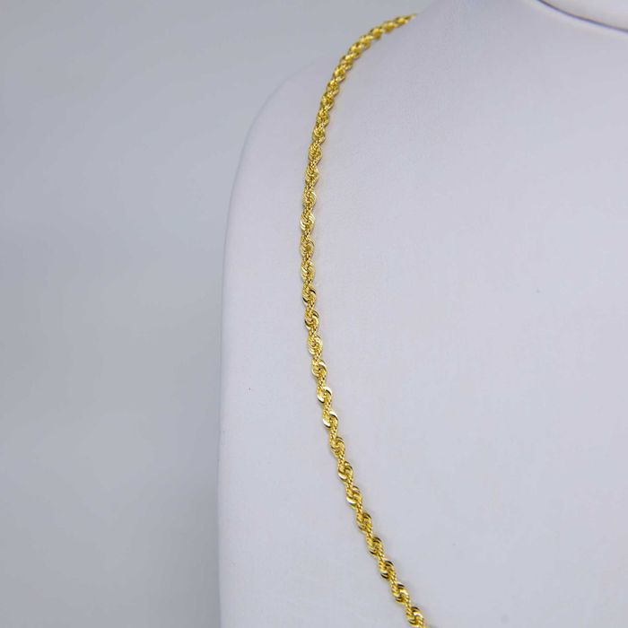 Złoty łańcuszek damski 585 Jasny Kordel 2,86g 45cm 2,5mm Nowy WYSYŁKA GRATIS