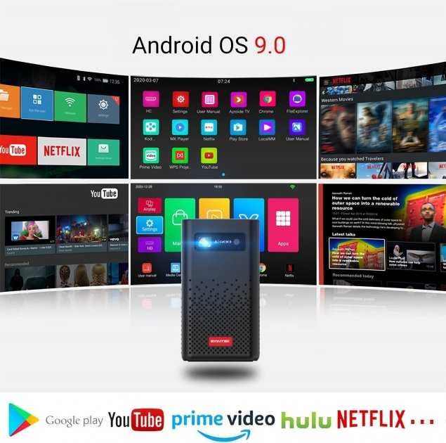 Портативний міні проектор BYINTEK P20  WiFi,4K 3D та акум 8000 mAh Новий