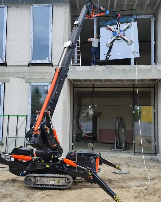 Usługi Mini żuraw manipulator pająk montaż okien wynajem operator