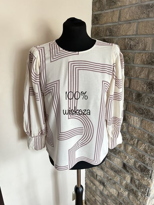 Kremowa bluzka H&M rozmiar M/38 wiskoza