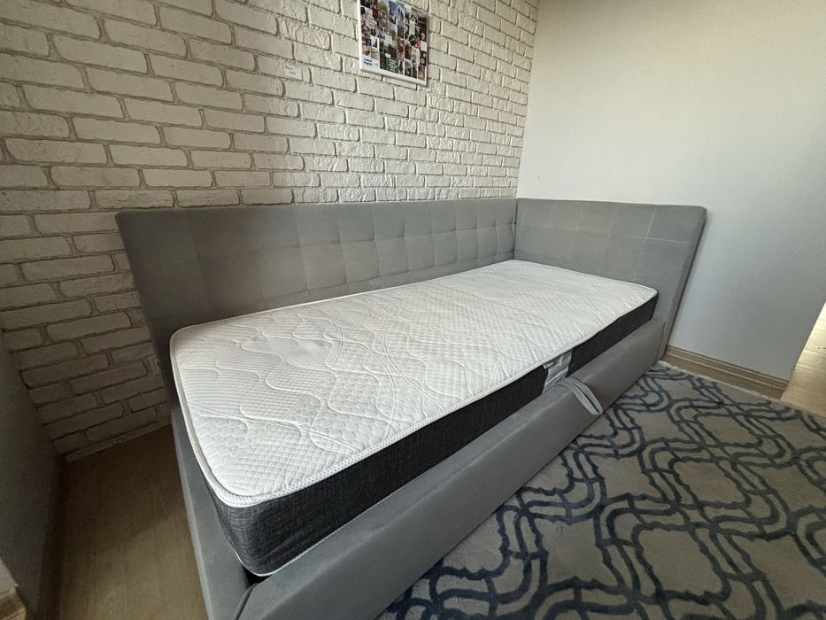 Кутове ліжко-тахта 110х220 (90х200) Антикіготь + Ортопедичний матрац. Стан нового!