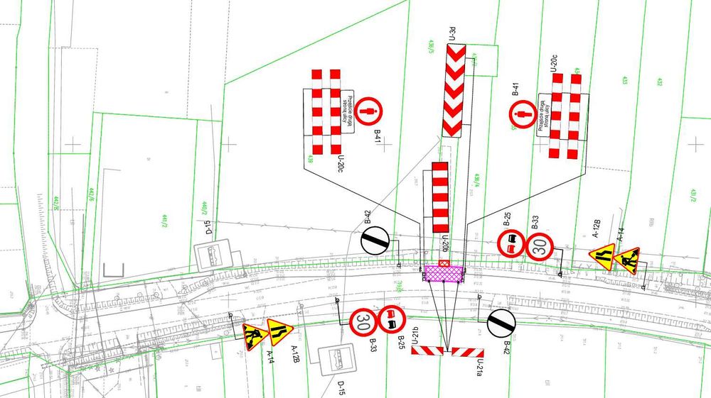 Projekty zjazdów, parkingów, organizacja ruchu