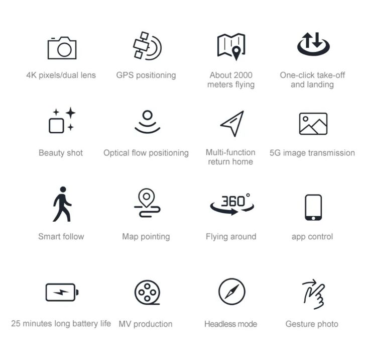 Drone com GPS, 2 bateria,2 camaras HD 4k