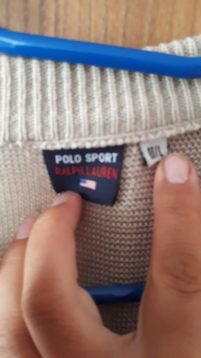 Beżowy sweter męski Polo sport Ralph Laurent m/l