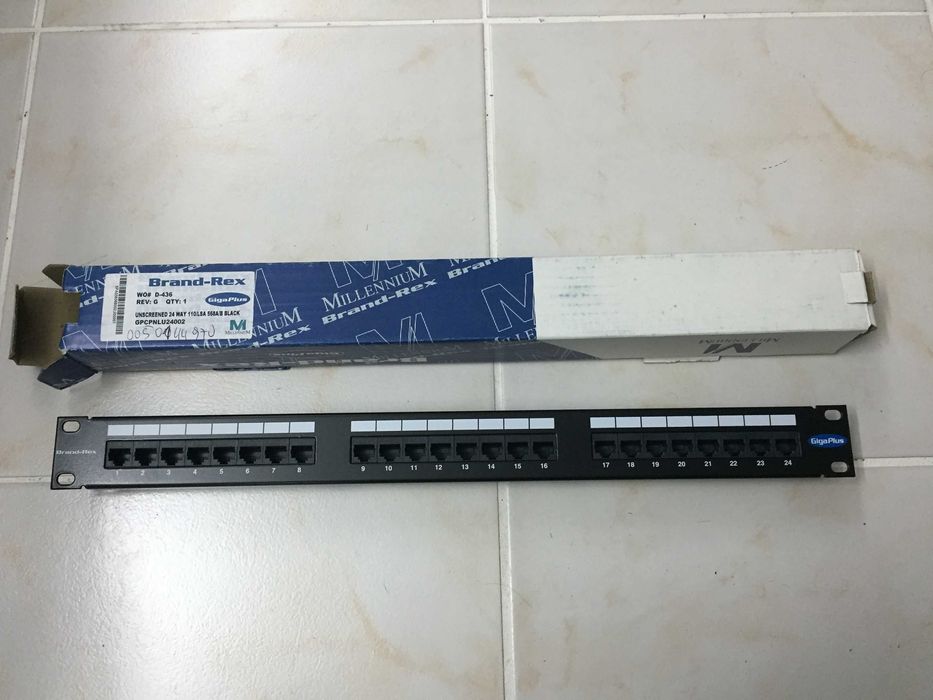 UTP Patch Panel, 24 Ports, Brand-Rex for Computer Rack64283894256001120