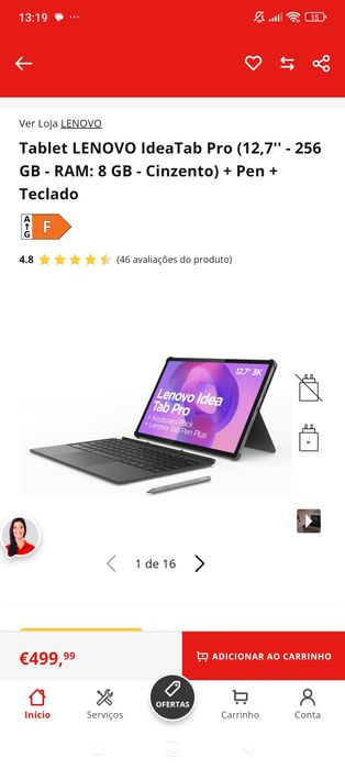 Lenovo Idea Tab Pro C/Teclado e Caneta e Capa  256Gb 8GbRam