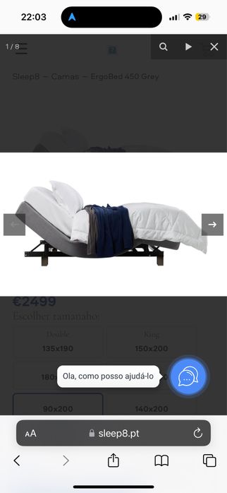 Cama ErgoBed solteiro 450 Beige com colchão