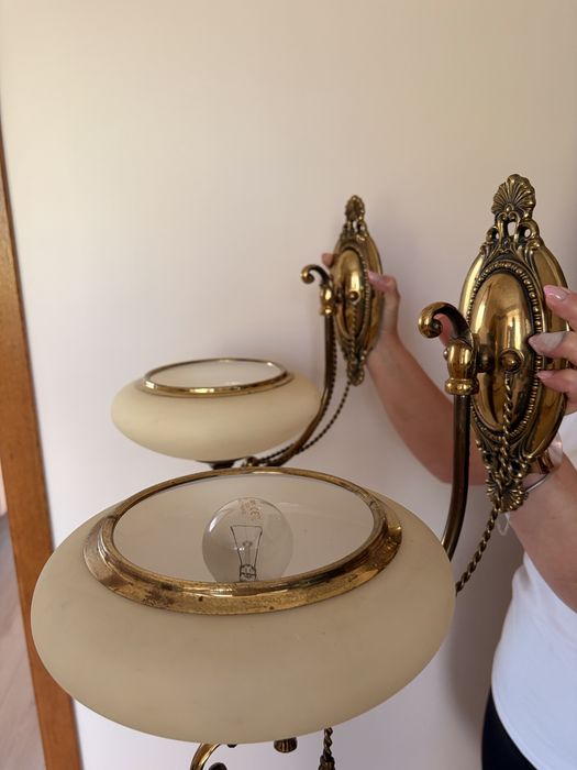 2 piękne kinkiety Amplex vintage mosiądz – komplet