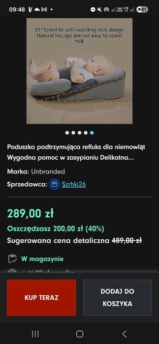 Poduszka antyrefluksowa dla niemowląt