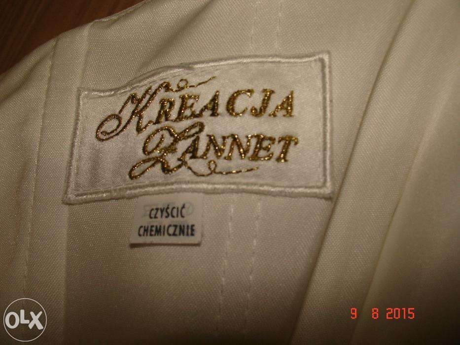 Suknia ślubna ecru rozmiar 38 długa - pokrowiec i buty GRATIS!