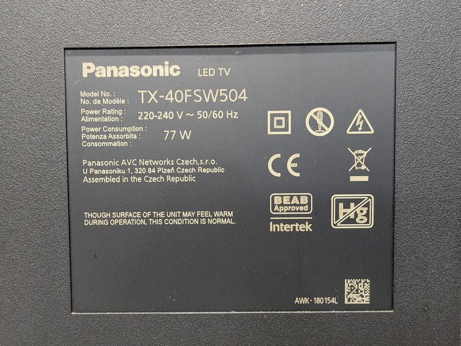 Panasonic TX-40FSW504 Smart TV HDR T2 S2 Full HD / 2019