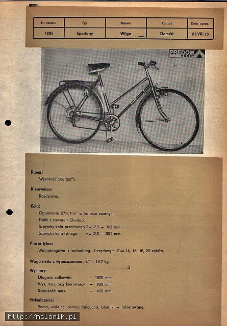 Rama 70s ZZR Romet WILGA damka retro fixie single speed ostre koło vin