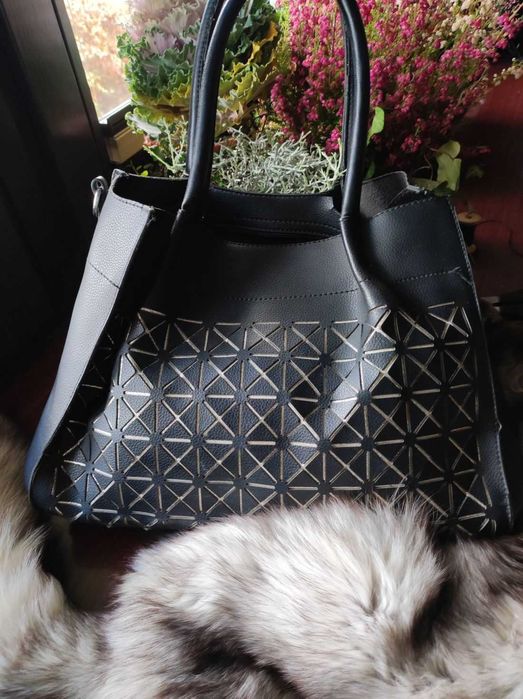 torebka do ręki shopper worek elegancka zdobiona tłoczony wzór