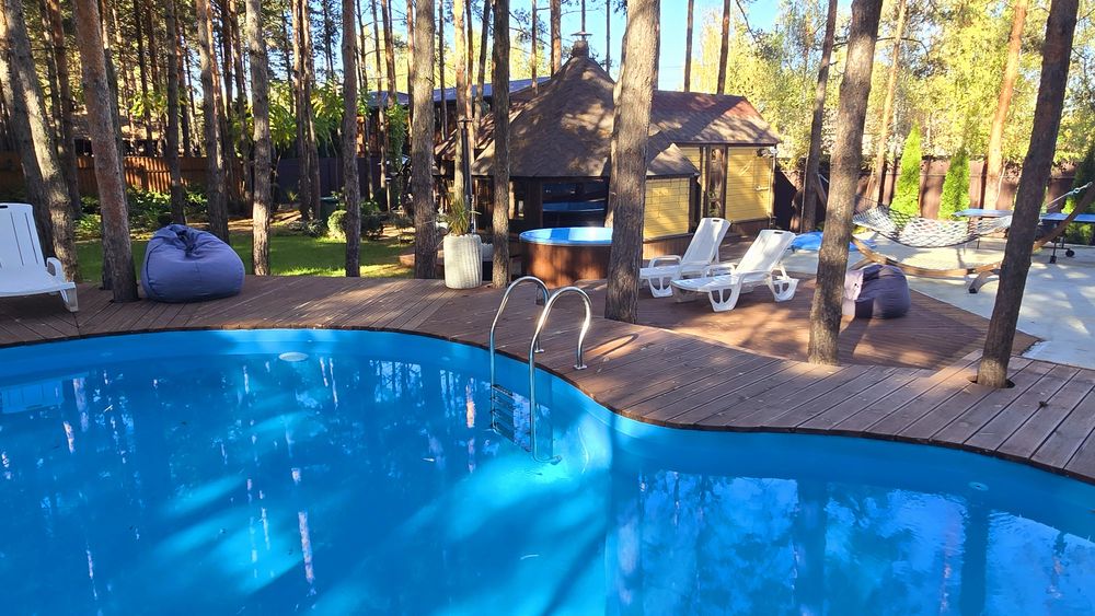 Оренда будинку подобово. Басейн. Чан  Лес  Баня  Сапы  Каякі