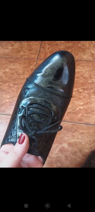 Czarne lakierowane mokasyny, 40