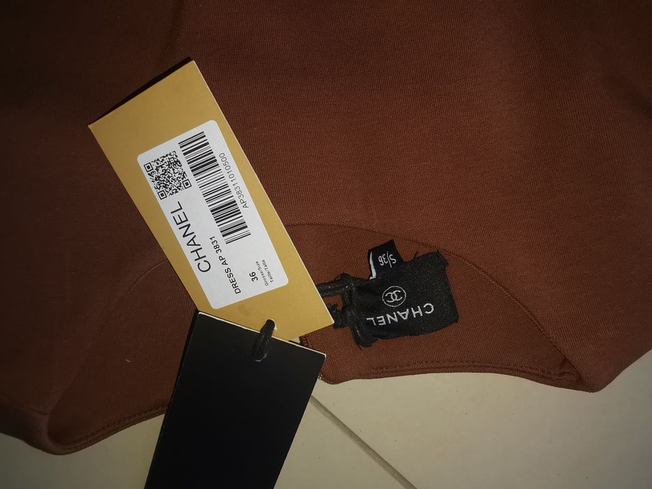 Chanel nowa  brązowa mini sukienka S 36