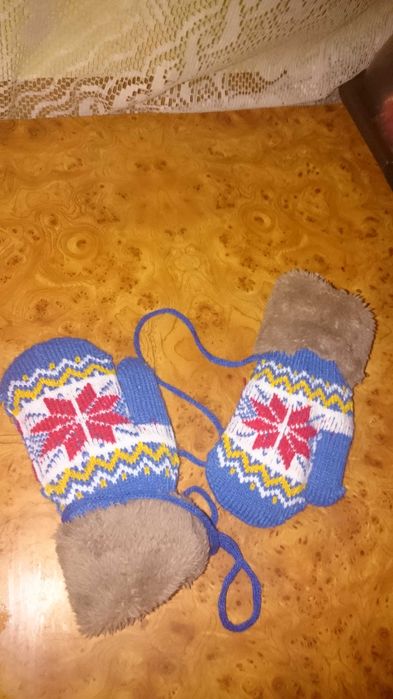 Рукавички рукавицы варежки зимние тёплые для девочки 2 - 4х лет