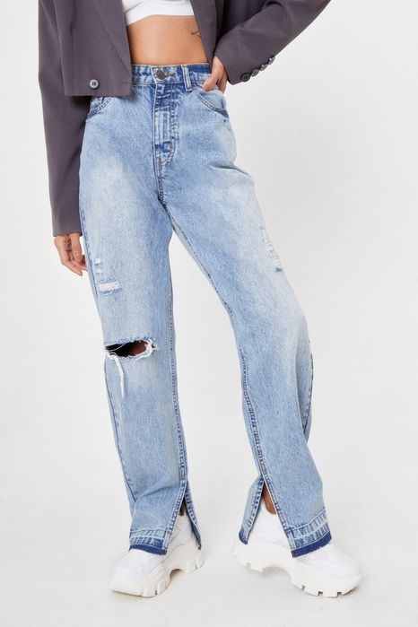 Nasty gal spodnie jeansowe dla niskich 32 yfh