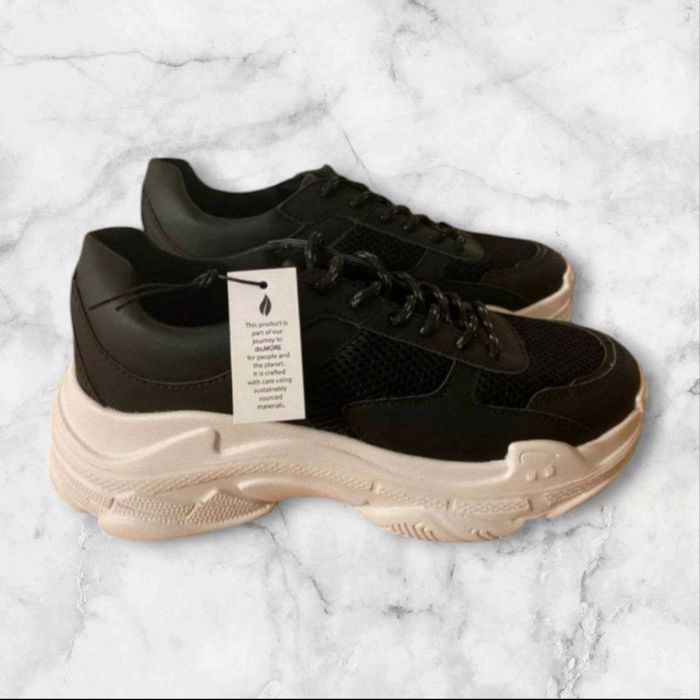 Nowe damskie buty sportowe Even&Odd, rozmiar 37, czarno-białe