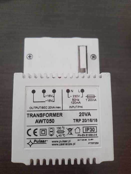 Transformator Pulsar AWT500 do alarmu ROPAM, SATEL itp.