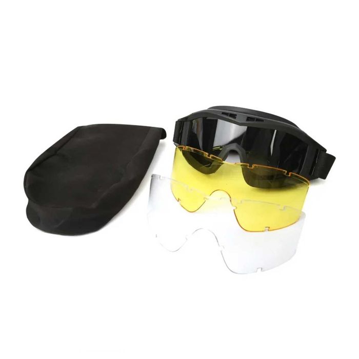 Óculos Tácticos Motociclismo com 3 Lentes Intermutáveis