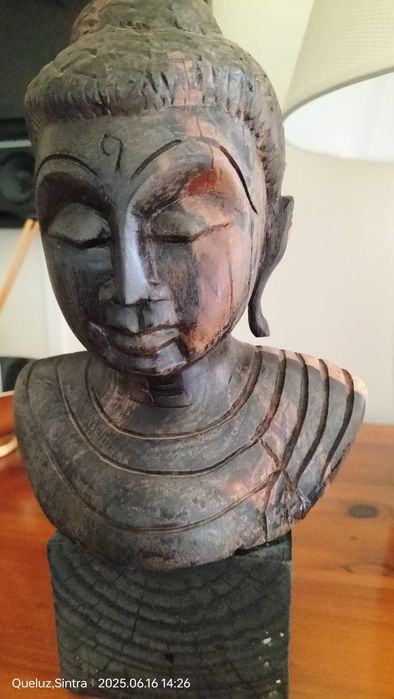 Buda originário do Sri Lanka em madeira de mogno real