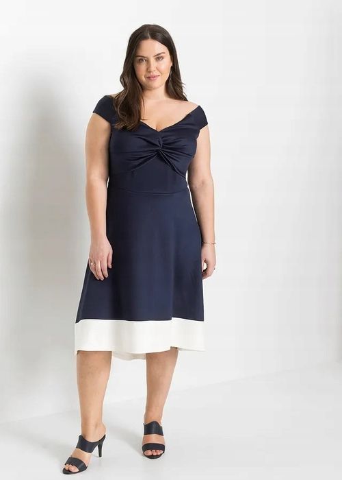 B.P.C granatowa sukienka koktajlowa 44/46.