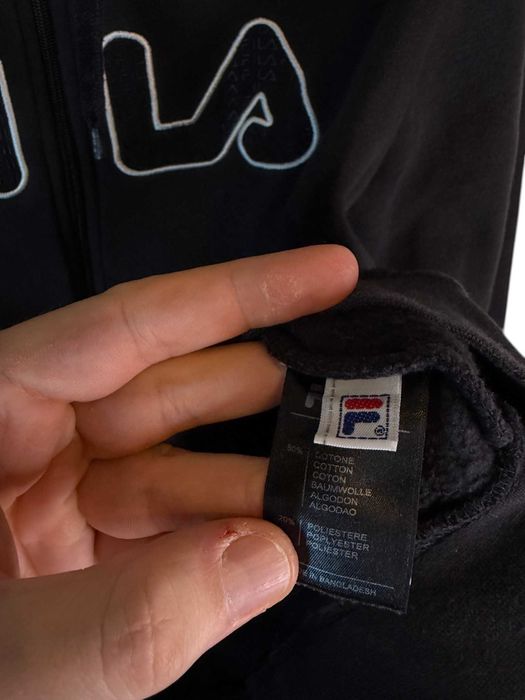 Bluza z kapturem Fila czarna logo m