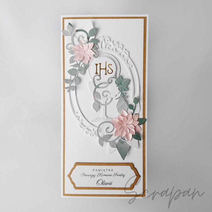 Pamiątka Pierwszej Komunii Świętej, kartka komunia