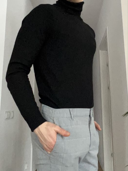 GUESS black WOOL/wełna golf L – minimalizm & elegancja