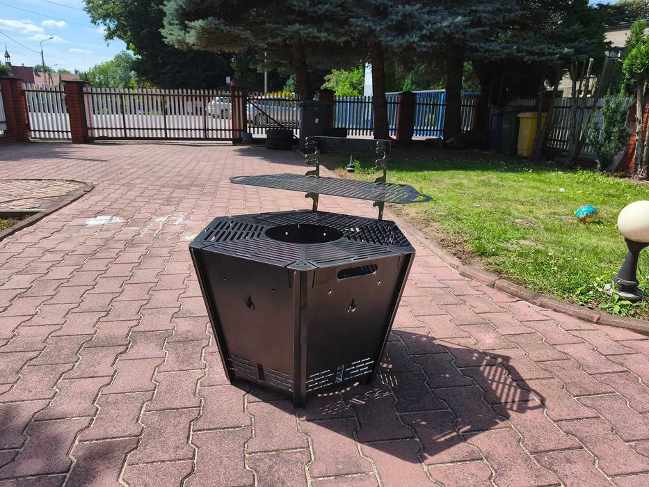 Palenisko ogrodowe HEXFIRE + ruszt grillowy | Stal S235 3 mm | Polska produkcja