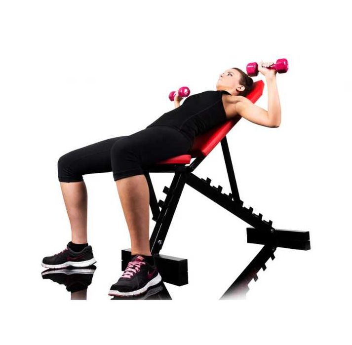 Лавка для жима под штангу со стойками универсальная Скамья, гантели