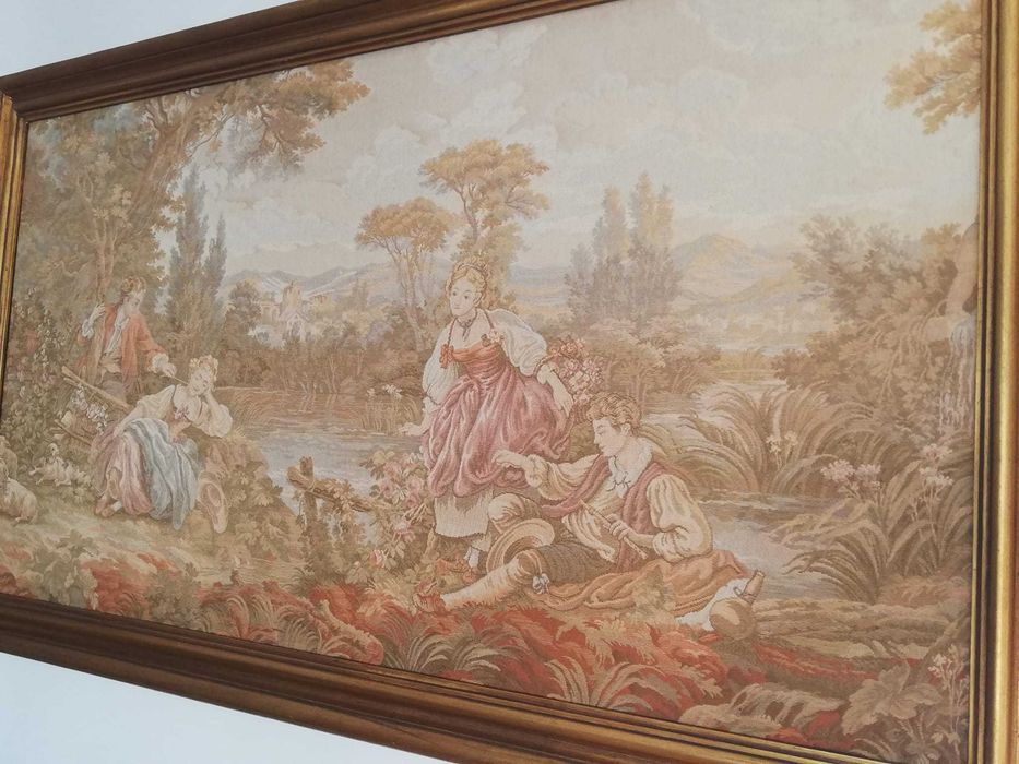Quadro antigo Gobelin muito antigo em excelentes condições