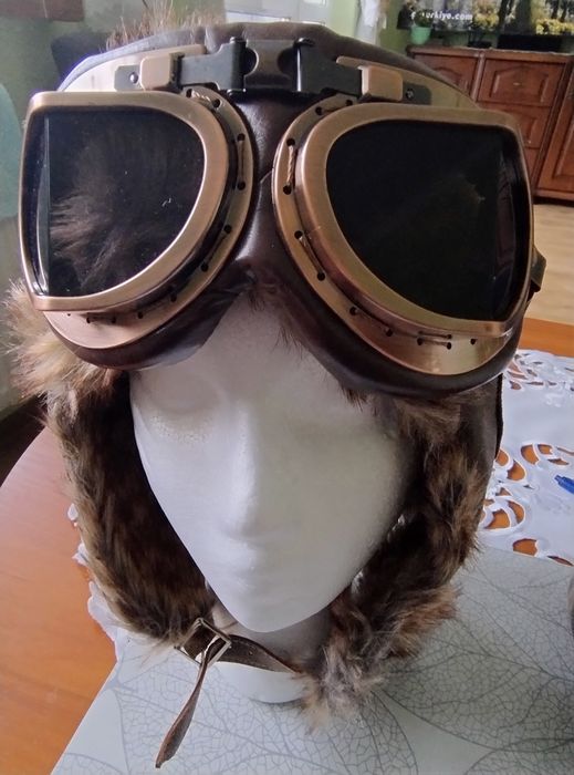 Czapka pilotka z kożuszkiem