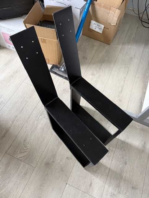 Nogi do ławki ogrodowej płozy stalowe spawane 40x40cm czarne