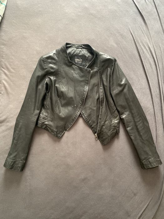 Mini leather biker jacket