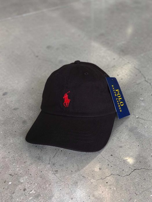 Ralph Lauren Bawełna One Size czarna czapka z daszkiem