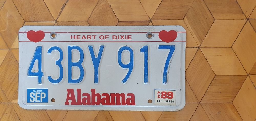 Alabama tablica rejestracyjna USA oryginal
