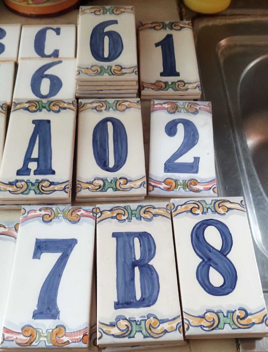 azulejos Vários letras números