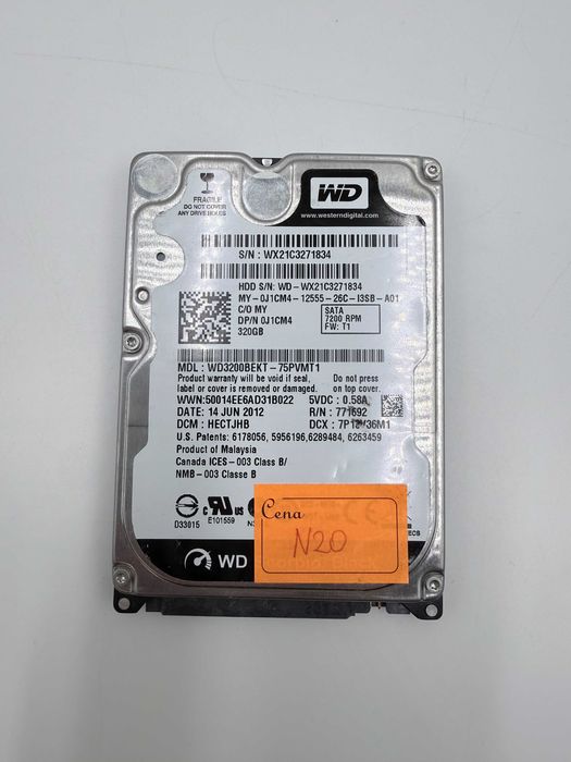 Dysk HDD WD WD320BEKT 320GB Sata GW3m N20