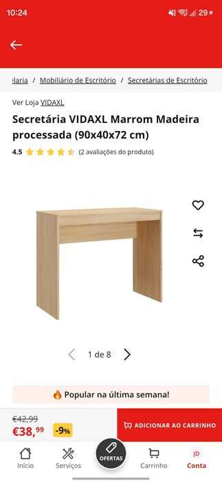 Secretária e cadeira de escritório