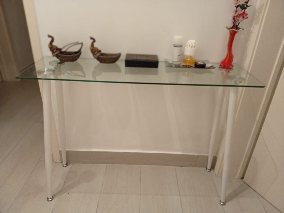 Meza recibidor de cristal